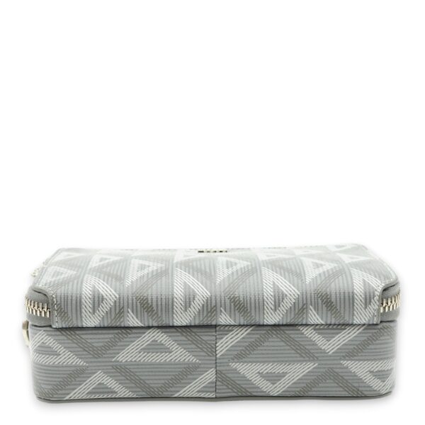 Zipped Pouch Grey Crossbody Bag in Coated Canvas, Palladium hardware - Image 9