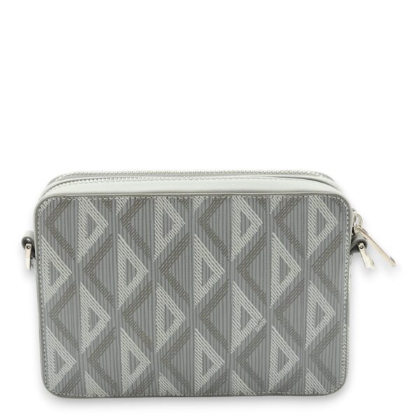 Zipped Pouch Grey Crossbody Bag in Coated Canvas, Palladium hardware - Image 2