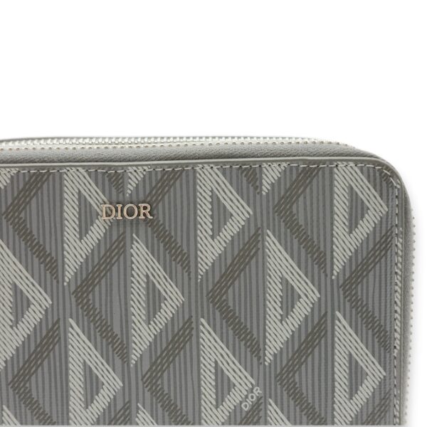 Zipped Pouch Grey Crossbody Bag in Coated Canvas, Palladium hardware - Image 7