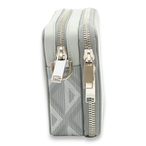 Zipped Pouch Grey Crossbody Bag in Coated Canvas, Palladium hardware - Image 6