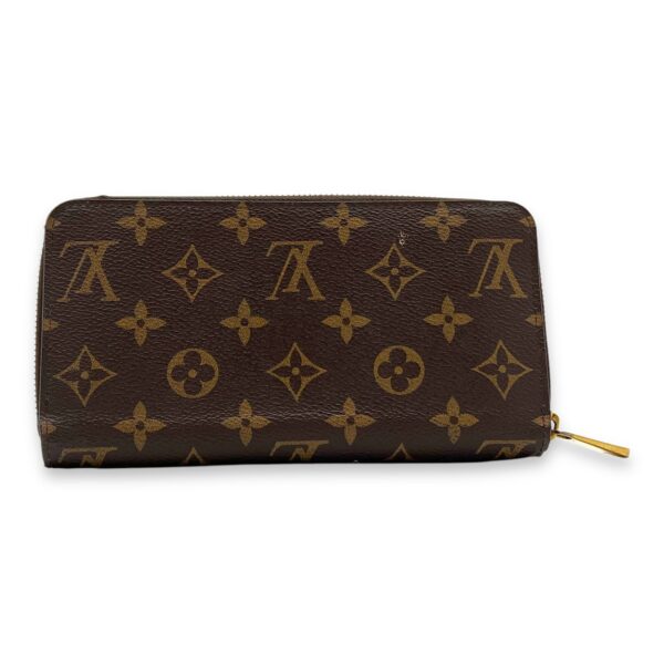 Zippy Long Brown Wallet in Monogram Coated Canvas, Gold hardware - Image 2
