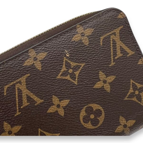 Zippy Long Brown Wallet in Monogram Coated Canvas, Gold hardware - Image 7