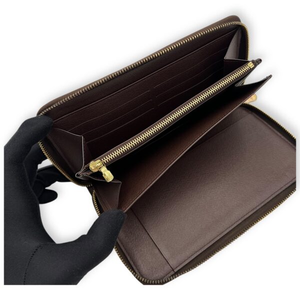 Zippy Organiser Damier Ebene Wallet in Coated Canvas, Gold hardware - Image 14